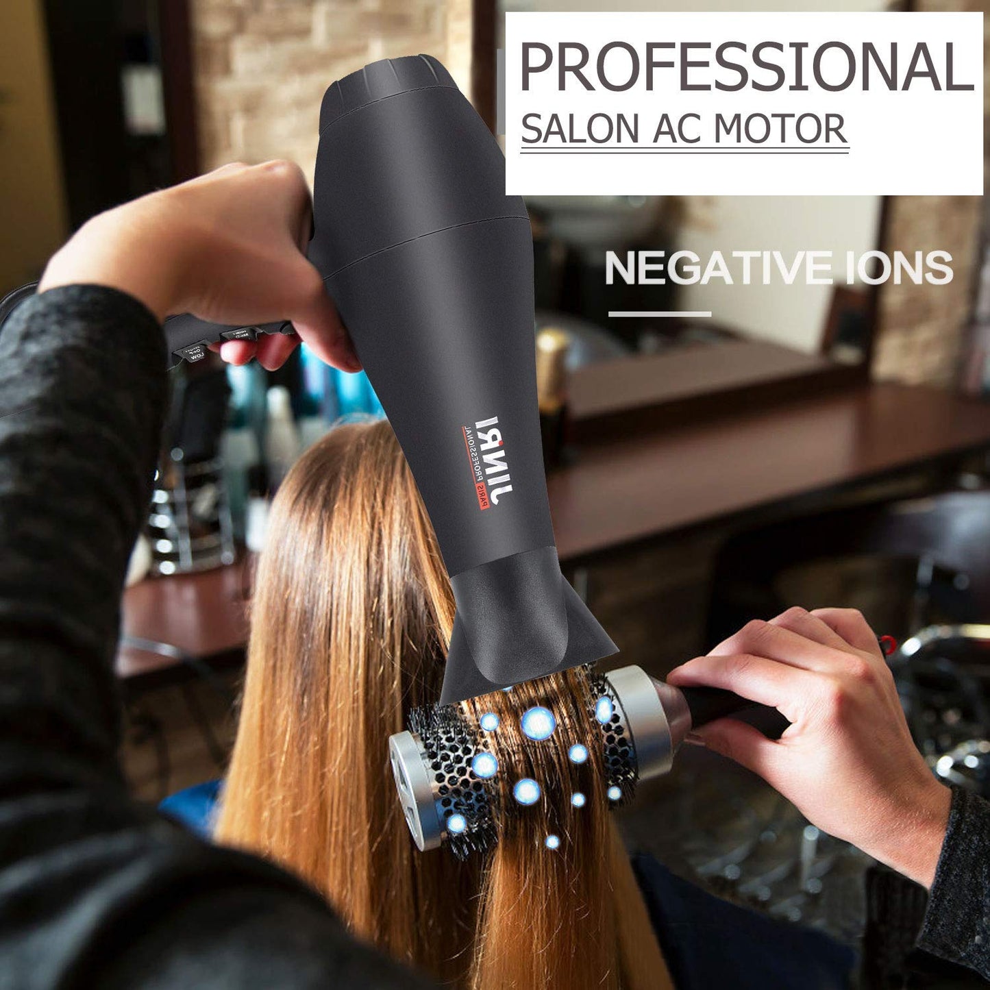 JINRI® Negative Ionic Blow Dryer for Curly Straight Hair